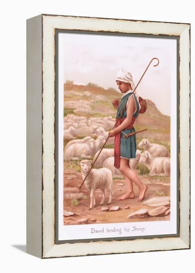 David Tending His Sheep-Henry Ryland-Framed Premier Image Canvas