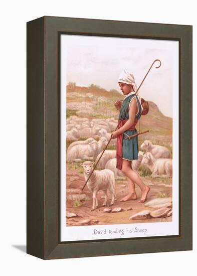 David Tending His Sheep-Henry Ryland-Framed Premier Image Canvas