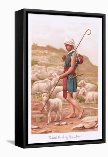 David Tending His Sheep-Henry Ryland-Framed Premier Image Canvas
