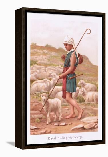 David Tending His Sheep-Henry Ryland-Framed Premier Image Canvas