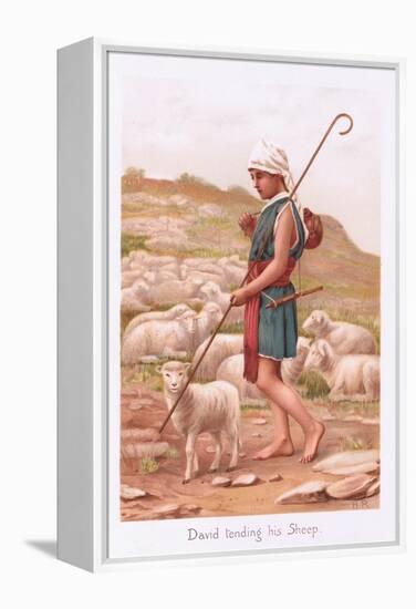 David Tending His Sheep-Henry Ryland-Framed Premier Image Canvas