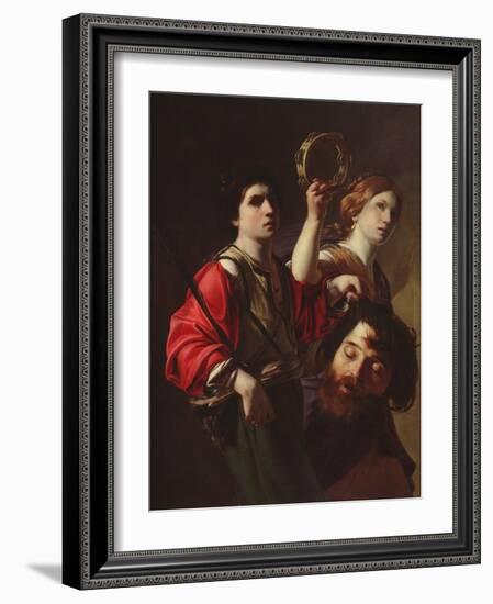 David Triumphant (Oil on Canvas)-Bartolomeo Manfredi-Framed Giclee Print