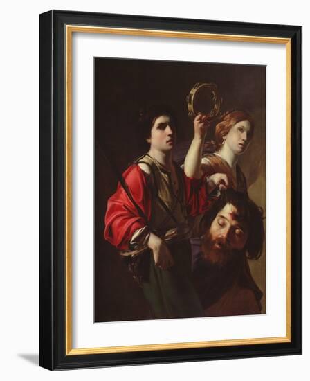 David Triumphant (Oil on Canvas)-Bartolomeo Manfredi-Framed Giclee Print