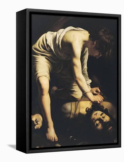 David Victorious over Goliath, circa 1600-Caravaggio-Framed Premier Image Canvas