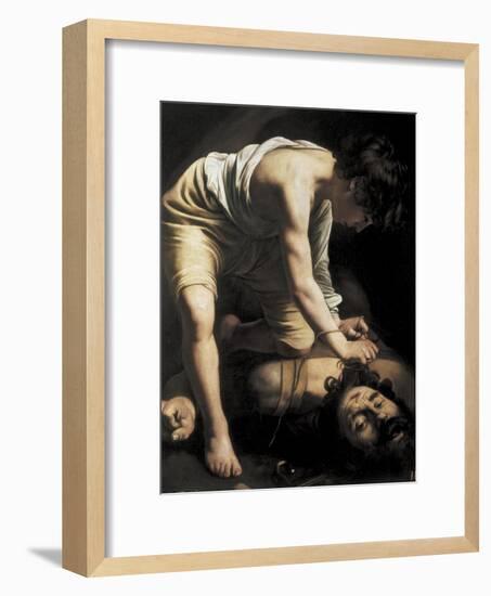 David Victorious over Goliath-Caravaggio-Framed Art Print