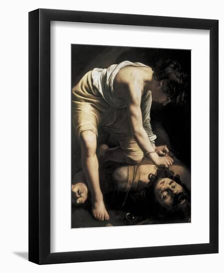 David Victorious over Goliath-Caravaggio-Framed Art Print