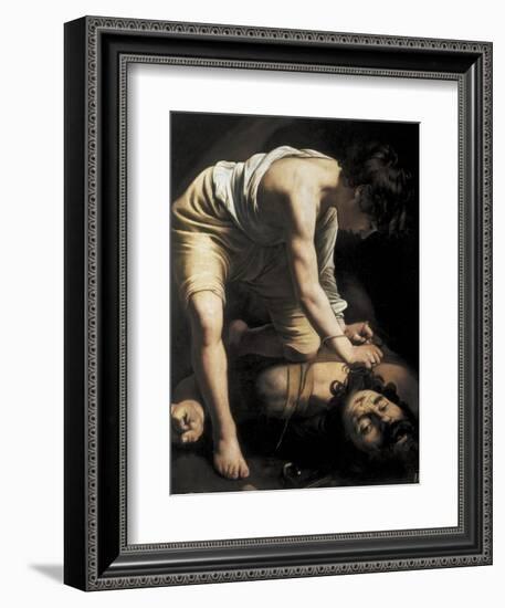 David Victorious over Goliath-Caravaggio-Framed Art Print