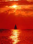 Sailboat at Dawn, Lake Huron, Mackinaw, Michigan, USA-David W. Kelley-Framed Premier Image Canvas
