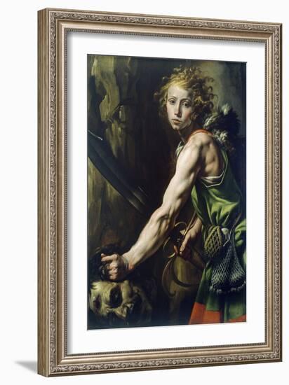 David with Goliath's Head, 1623-1625-Tanzio da Varallo-Framed Giclee Print