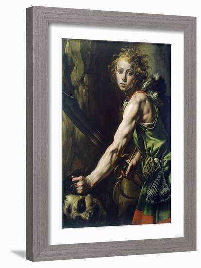 David with Goliath's Head, 1623-1625-Tanzio da Varallo-Framed Giclee Print