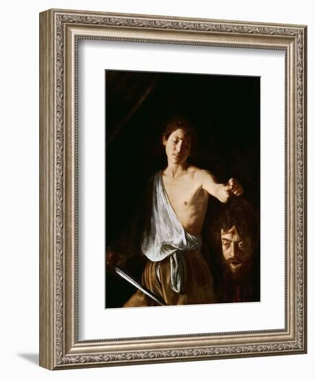 David with the Head of Goliath, 1606-Caravaggio-Framed Giclee Print