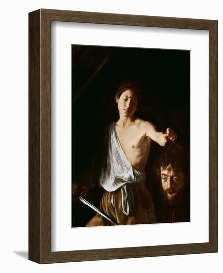 David with the Head of Goliath, 1606-Caravaggio-Framed Giclee Print