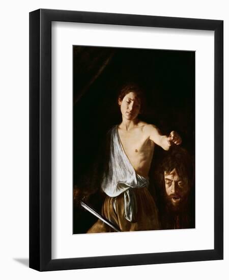 David with the Head of Goliath, 1606-Caravaggio-Framed Giclee Print