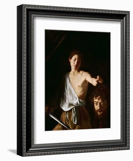 David with the Head of Goliath, 1606-Caravaggio-Framed Giclee Print