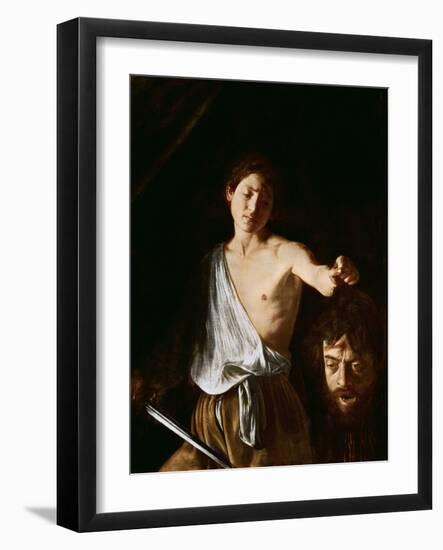 David with the Head of Goliath, 1606-Caravaggio-Framed Giclee Print