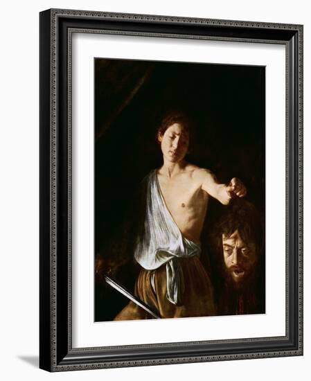 David with the Head of Goliath, 1606-Caravaggio-Framed Giclee Print