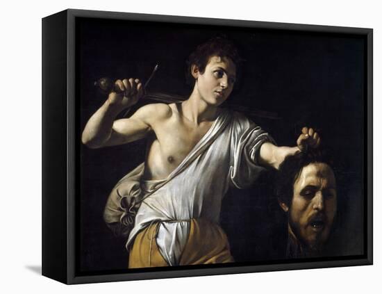 David with the Head of Goliath by Caravaggio-null-Framed Premier Image Canvas