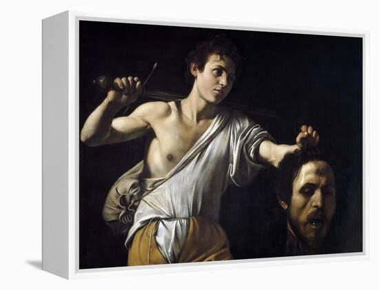 David with the Head of Goliath by Caravaggio-null-Framed Premier Image Canvas