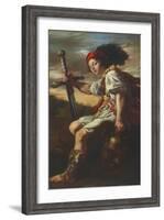 David with the Head of Goliath, c.1620-Domenico Fetti or Feti-Framed Giclee Print