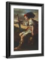 David with the Head of Goliath, c.1620-Domenico Fetti or Feti-Framed Giclee Print