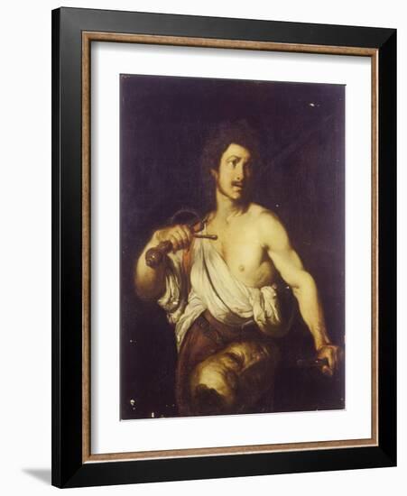 David with the Head of Goliath, C. 1635-Bernardo Strozzi-Framed Giclee Print