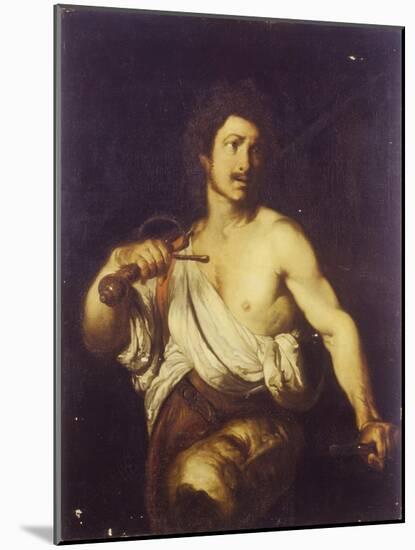 David with the Head of Goliath, C. 1635-Bernardo Strozzi-Mounted Giclee Print