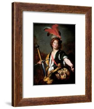 David with the Head of Goliath, C.1636-Bernardo Strozzi-Framed Giclee Print