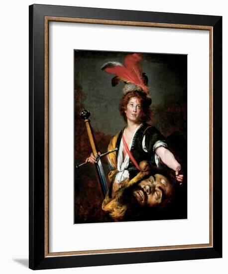 David with the Head of Goliath, C.1636-Bernardo Strozzi-Framed Giclee Print