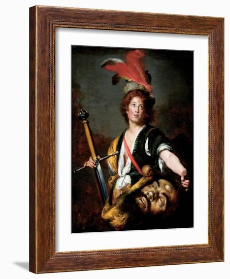 David with the Head of Goliath, C.1636-Bernardo Strozzi-Framed Giclee Print