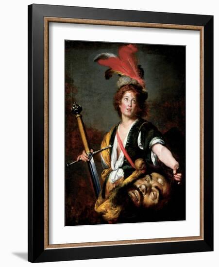 David with the Head of Goliath, C.1636-Bernardo Strozzi-Framed Giclee Print