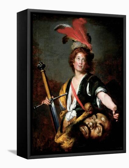 David with the Head of Goliath, C.1636-Bernardo Strozzi-Framed Premier Image Canvas