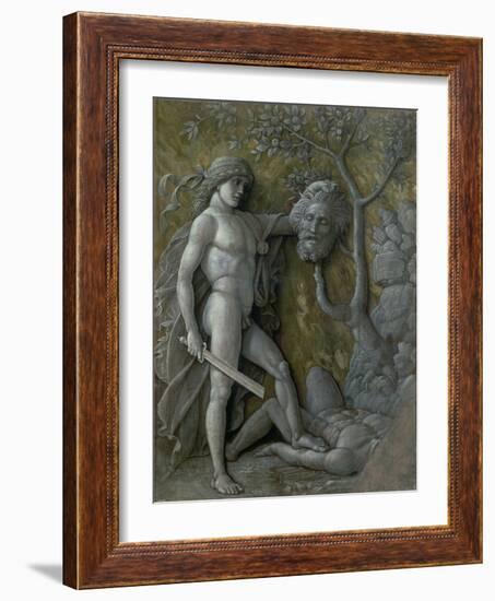 David with the Head of Goliath, circa 1490-95-Andrea Mantegna-Framed Giclee Print