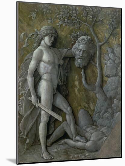 David with the Head of Goliath, circa 1490-95-Andrea Mantegna-Mounted Giclee Print