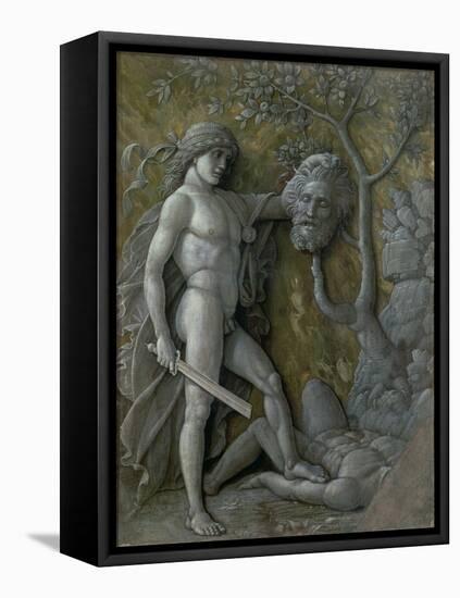 David with the Head of Goliath, circa 1490-95-Andrea Mantegna-Framed Premier Image Canvas