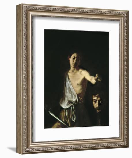 David with the Head of Goliath-Caravaggio-Framed Art Print