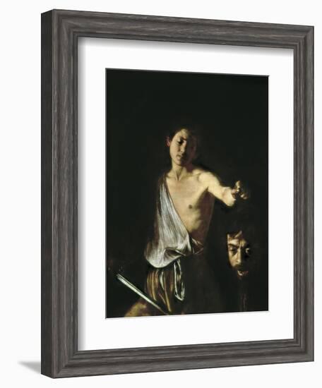 David with the Head of Goliath-Caravaggio-Framed Art Print