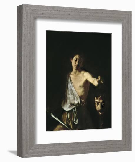 David with the Head of Goliath-Caravaggio-Framed Art Print