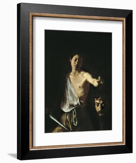 David with the Head of Goliath-Caravaggio-Framed Art Print