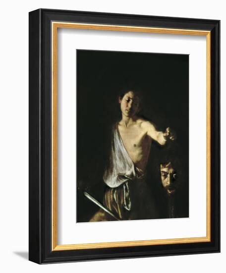 David with the Head of Goliath-Caravaggio-Framed Art Print