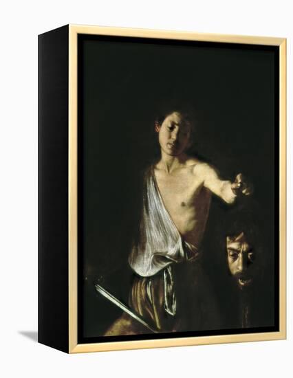 David with the Head of Goliath-Caravaggio-Framed Stretched Canvas