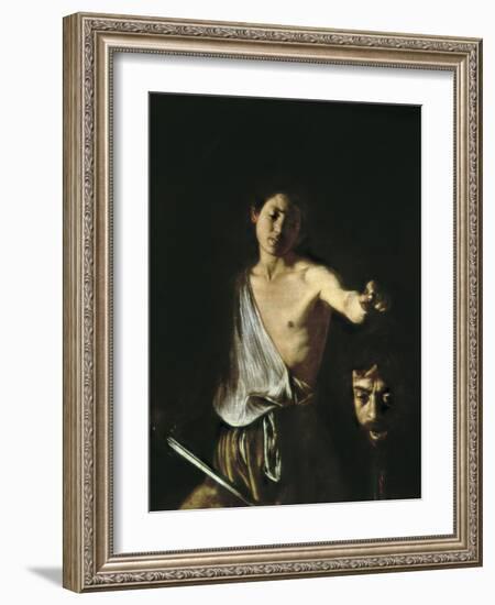 David with the Head of Goliath-Caravaggio-Framed Art Print