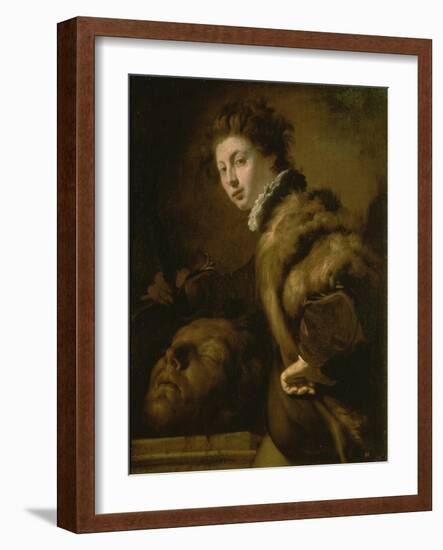 David with the Head of Goliath-Domenico Fetti or Feti-Framed Giclee Print