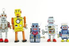 A Team of Robot Toys-davinci-Framed Stretched Canvas