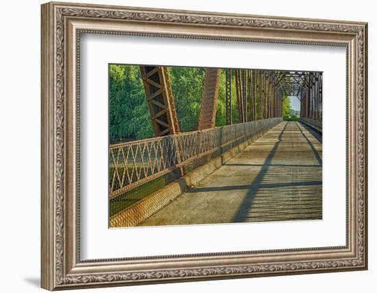 Davis Ferry Bridge over the Wabash River, Tippecanoe Township, Indiana-Rona Schwarz-Framed Photographic Print