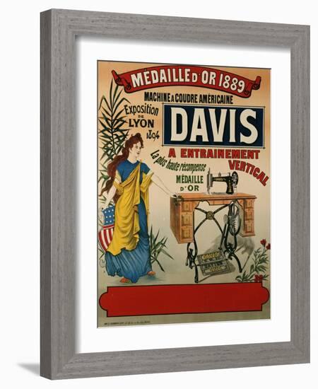 Davis, Machine a Coudre Americaine, circa 1894-null-Framed Giclee Print