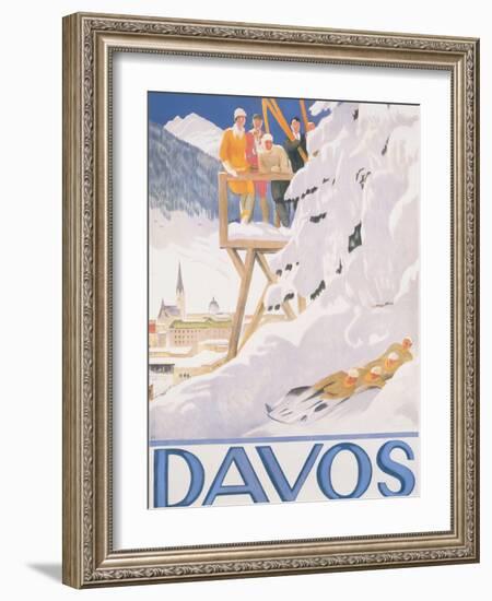 Davos, 1918 (lithograph)-Emil Cardinaux-Framed Giclee Print