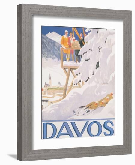 Davos, 1918 (lithograph)-Emil Cardinaux-Framed Giclee Print