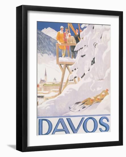 Davos, 1918 (lithograph)-Emil Cardinaux-Framed Giclee Print