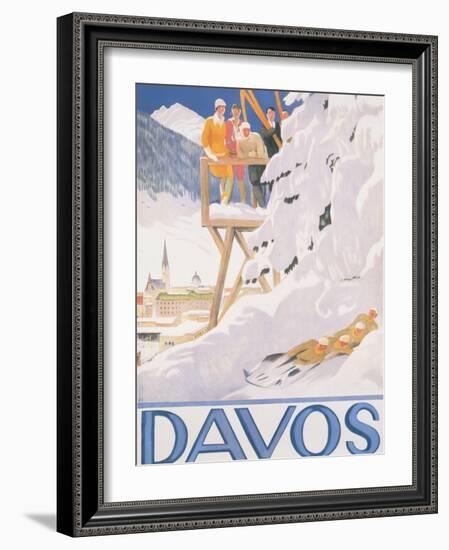 Davos, 1918 (lithograph)-Emil Cardinaux-Framed Giclee Print