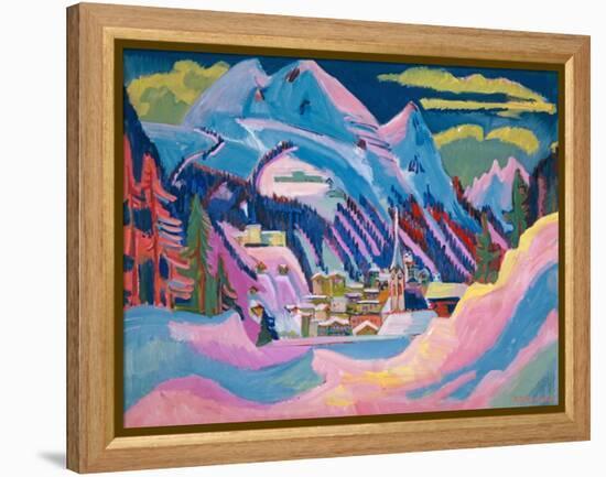 Davos in Winter, 1923-Ernst Ludwig Kirchner-Framed Premier Image Canvas